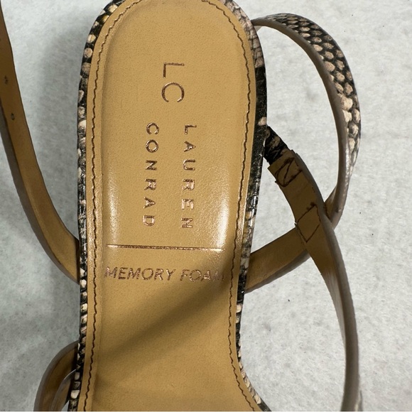 LC Lauren Conrad Shoes Size 7.5 Women's Sandals Snakeskin Heels Strappy … - Picture 10 of 10